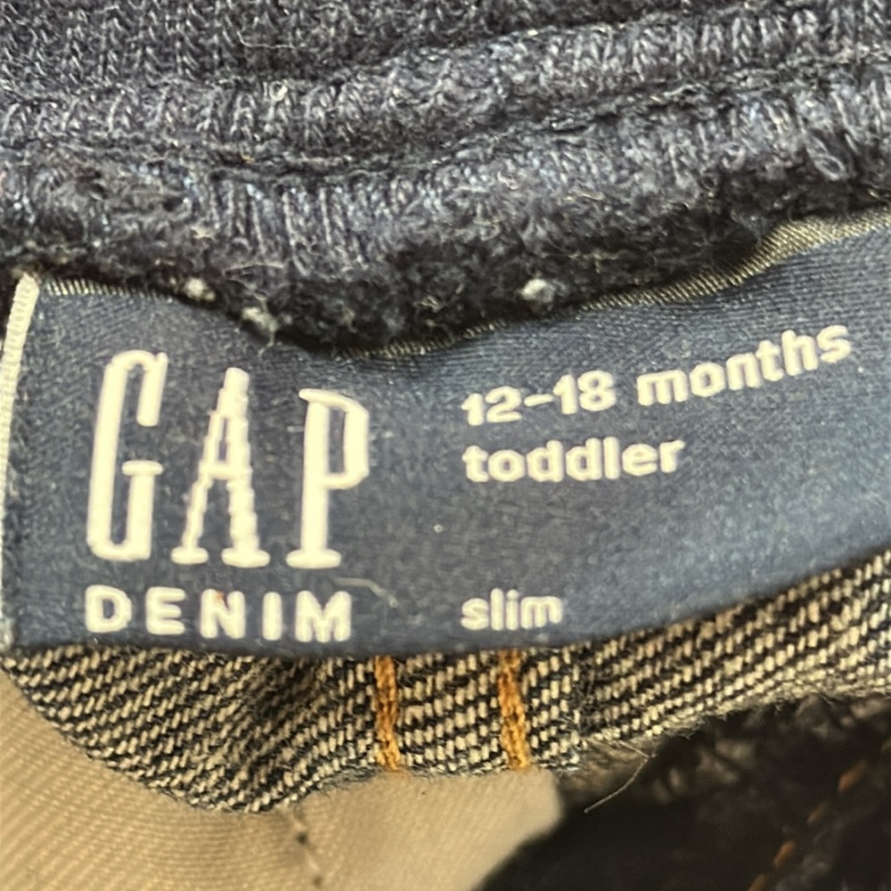 Gap Dark-wash Five Pocket Denim Elastic Pull-on Jeans 12-18 Months EUC - Picture 4 of 5